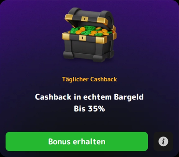 bonus-3 Täglicher Cashback bis 35% echtes Bargeld