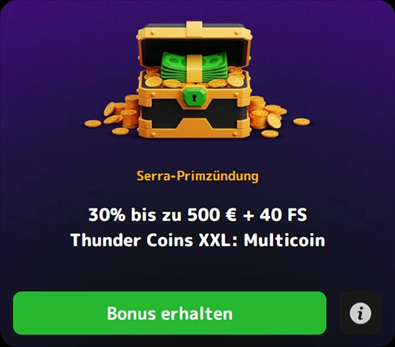 Serra-Primzündung 30% bis 500 Euro 40 FS