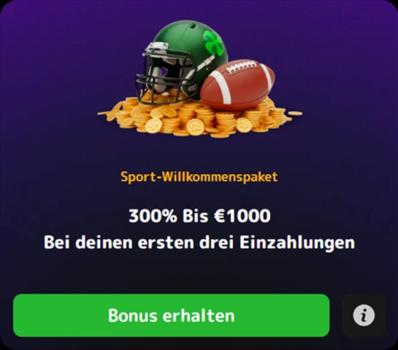 bonus-5 Sport-Willkommenspaket 300% bis 1000 Euro